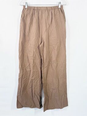 Bronze Snake Brown Cotton Wide Leg Pants Size M Casual Beach Summer Lightweight